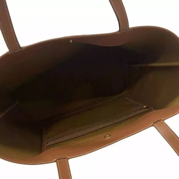 Auth CELINE Medium Cabas Tan (Dark Brown) Brown) Triomphe Canvas 1421-111324 - Picture 9 of 14